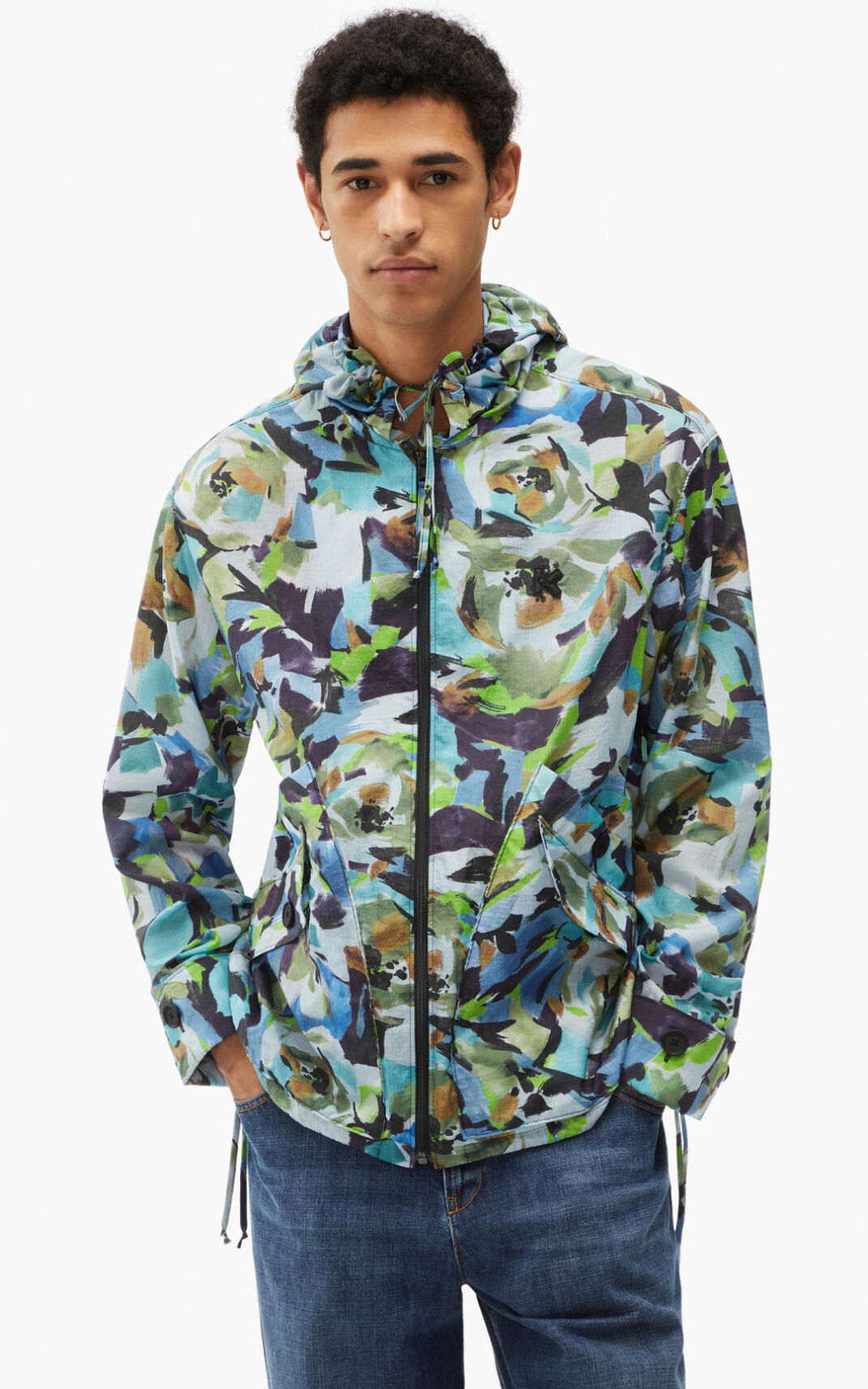 Kenzo Archive Floral with hood Jakker Herre - Blå DK-105472